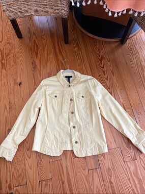 Charter Club Light Yellow Women's Cotton Jacket Sz L